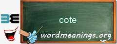 WordMeaning blackboard for cote